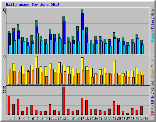 Daily usage for June 2013