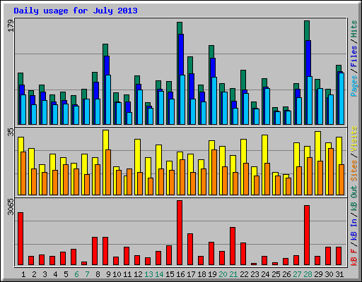 Daily usage for July 2013