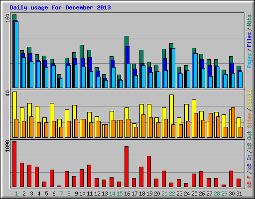 Daily usage for December 2013