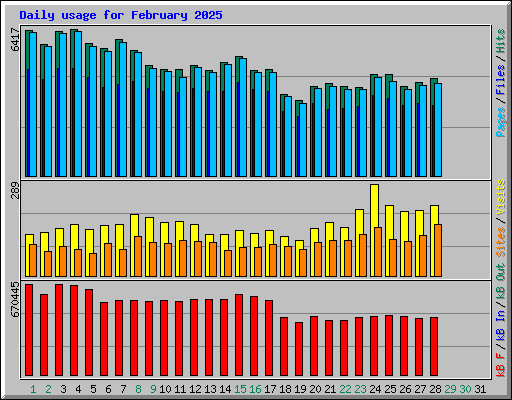 Daily usage for February 2025