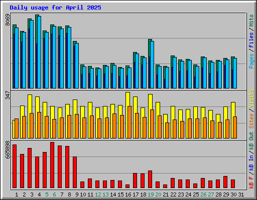Daily usage for April 2025