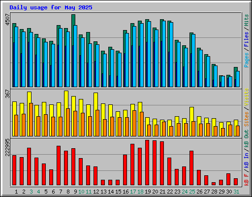 Daily usage for May 2025