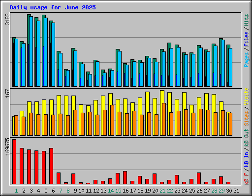 Daily usage for June 2025