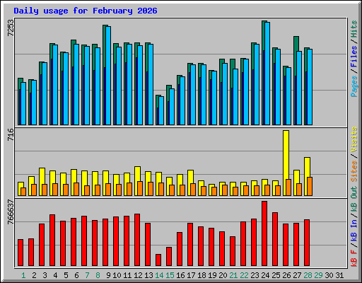 Daily usage for February 2026