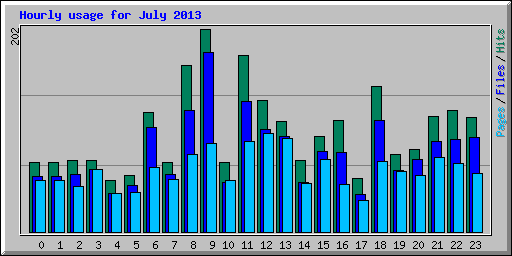Hourly usage for July 2013