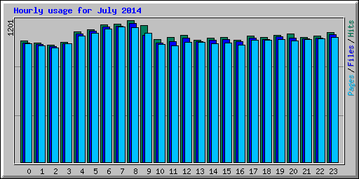 Hourly usage for July 2014