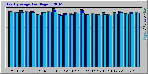 Hourly usage for August 2014