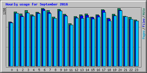 Hourly usage for September 2016