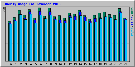 Hourly usage for November 2016