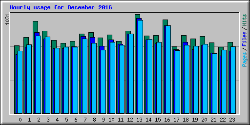Hourly usage for December 2016