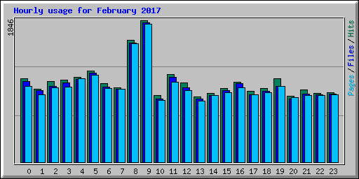 Hourly usage for February 2017