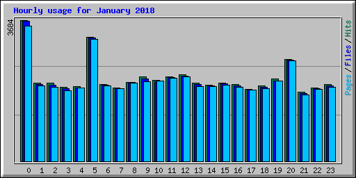 Hourly usage for January 2018