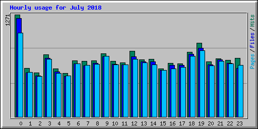 Hourly usage for July 2018