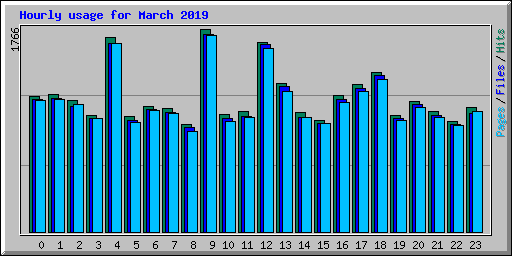 Hourly usage for March 2019