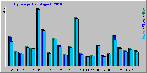 Hourly usage for August 2019