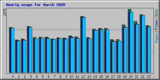 Hourly usage for March 2020