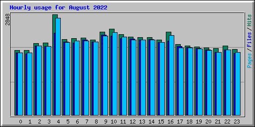Hourly usage for August 2022