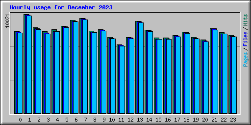 Hourly usage for December 2023