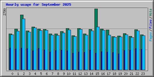 Hourly usage for September 2025