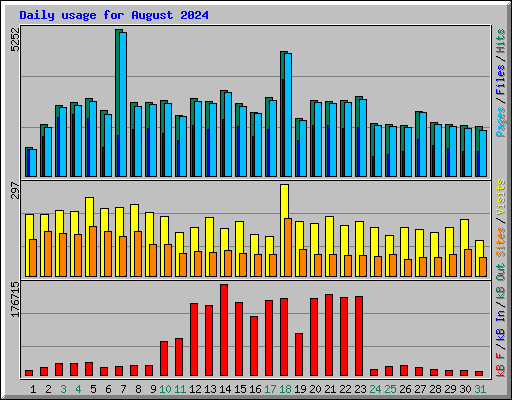 Daily usage for August 2024