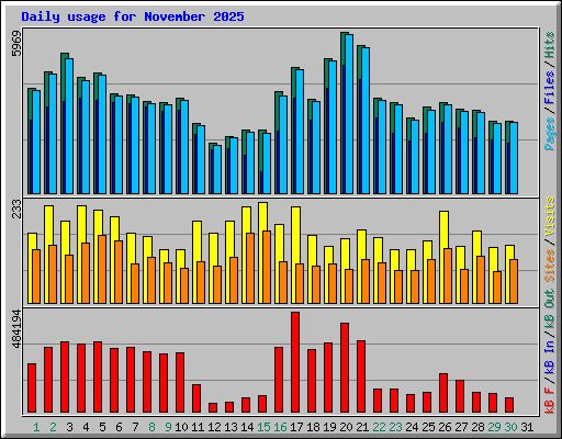 Daily usage for November 2025