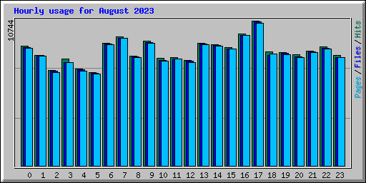 Hourly usage for August 2023
