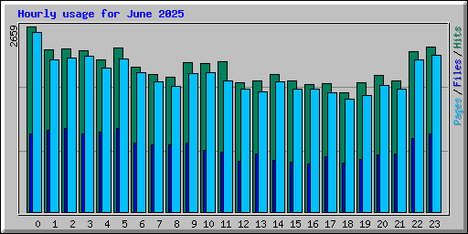 Hourly usage for June 2025